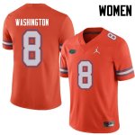 Women's Florida Gators #8 Nick Washington NCAA Jordan Brand Orange Authentic Stitched College Football Jersey EBF5362AC